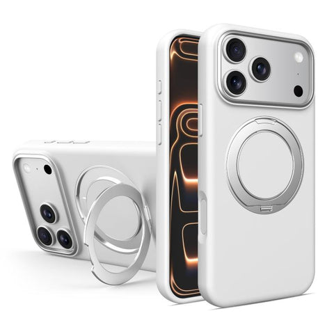 Liquid Silicone Magnetic Phone Case with Rotating Stand, For iPhone 18 Pro / 17 Pro, For iPhone 18 Pro Max / 17 Pro Max, For iPhone 17, For iPhone 16 Pro Max, For iPhone 16 Pro, For iPhone 16