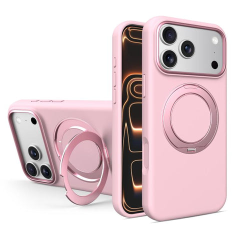 Liquid Silicone Magnetic Phone Case with Rotating Stand, For iPhone 18 Pro / 17 Pro, For iPhone 18 Pro Max / 17 Pro Max, For iPhone 17, For iPhone 16 Pro Max, For iPhone 16 Pro, For iPhone 16