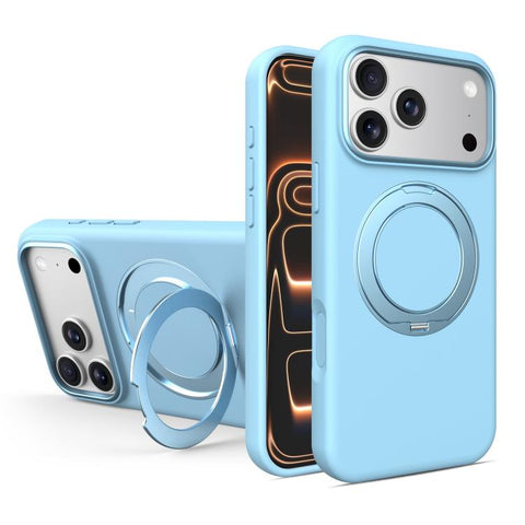Liquid Silicone Magnetic Phone Case with Rotating Stand, For iPhone 18 Pro / 17 Pro, For iPhone 18 Pro Max / 17 Pro Max, For iPhone 17, For iPhone 16 Pro Max, For iPhone 16 Pro, For iPhone 16