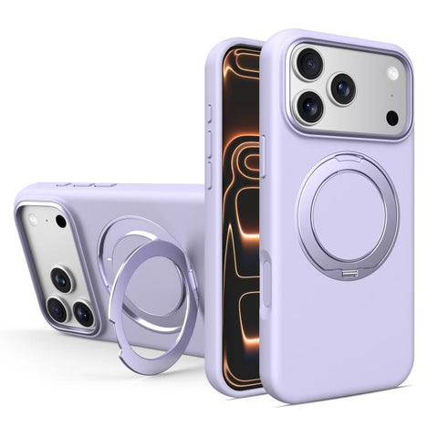 Liquid Silicone Magnetic Phone Case with Rotating Stand, For iPhone 18 Pro / 17 Pro, For iPhone 18 Pro Max / 17 Pro Max, For iPhone 17, For iPhone 16 Pro Max, For iPhone 16 Pro, For iPhone 16