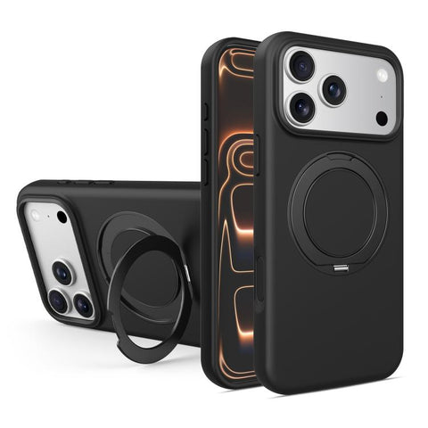 Liquid Silicone Magnetic Phone Case with Rotating Stand, For iPhone 18 Pro / 17 Pro, For iPhone 18 Pro Max / 17 Pro Max, For iPhone 17, For iPhone 16 Pro Max, For iPhone 16 Pro, For iPhone 16