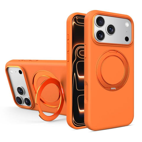 Liquid Silicone Magnetic Phone Case with Rotating Stand, For iPhone 18 Pro / 17 Pro, For iPhone 18 Pro Max / 17 Pro Max, For iPhone 17, For iPhone 16 Pro Max, For iPhone 16 Pro, For iPhone 16
