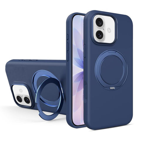 Liquid Silicone Magnetic Phone Case with Rotating Stand, For iPhone 18 Pro / 17 Pro, For iPhone 18 Pro Max / 17 Pro Max, For iPhone 17, For iPhone 16 Pro Max, For iPhone 16 Pro, For iPhone 16