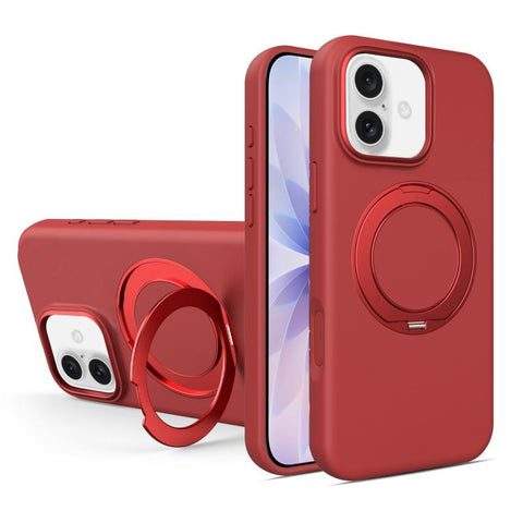 Liquid Silicone Magnetic Phone Case with Rotating Stand, For iPhone 18 Pro / 17 Pro, For iPhone 18 Pro Max / 17 Pro Max, For iPhone 17, For iPhone 16 Pro Max, For iPhone 16 Pro, For iPhone 16