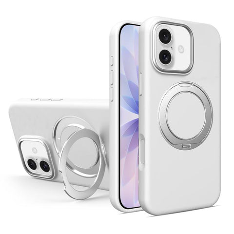 Liquid Silicone Magnetic Phone Case with Rotating Stand, For iPhone 18 Pro / 17 Pro, For iPhone 18 Pro Max / 17 Pro Max, For iPhone 17, For iPhone 16 Pro Max, For iPhone 16 Pro, For iPhone 16