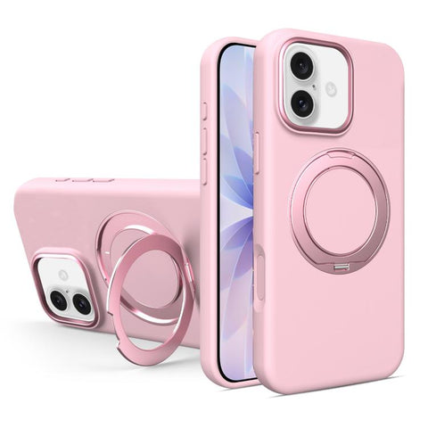 Liquid Silicone Magnetic Phone Case with Rotating Stand, For iPhone 18 Pro / 17 Pro, For iPhone 18 Pro Max / 17 Pro Max, For iPhone 17, For iPhone 16 Pro Max, For iPhone 16 Pro, For iPhone 16