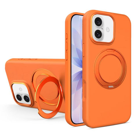 Liquid Silicone Magnetic Phone Case with Rotating Stand, For iPhone 18 Pro / 17 Pro, For iPhone 18 Pro Max / 17 Pro Max, For iPhone 17, For iPhone 16 Pro Max, For iPhone 16 Pro, For iPhone 16