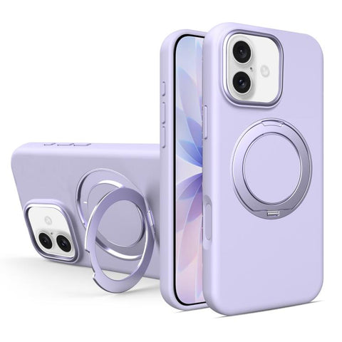 Liquid Silicone Magnetic Phone Case with Rotating Stand, For iPhone 18 Pro / 17 Pro, For iPhone 18 Pro Max / 17 Pro Max, For iPhone 17, For iPhone 16 Pro Max, For iPhone 16 Pro, For iPhone 16