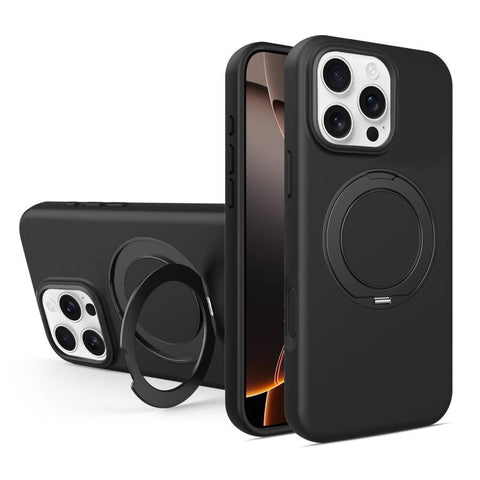 Liquid Silicone Magnetic Phone Case with Rotating Stand, For iPhone 18 Pro / 17 Pro, For iPhone 18 Pro Max / 17 Pro Max, For iPhone 17, For iPhone 16 Pro Max, For iPhone 16 Pro, For iPhone 16