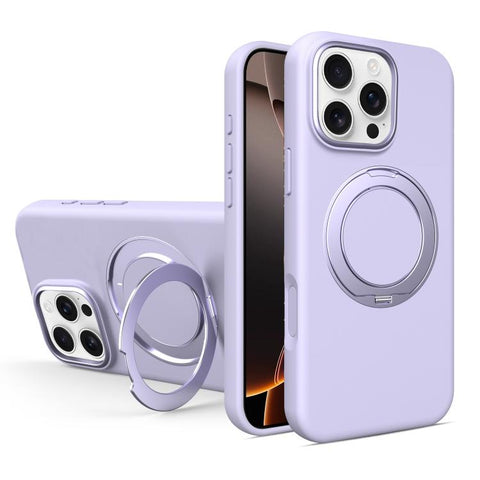 Liquid Silicone Magnetic Phone Case with Rotating Stand, For iPhone 18 Pro / 17 Pro, For iPhone 18 Pro Max / 17 Pro Max, For iPhone 17, For iPhone 16 Pro Max, For iPhone 16 Pro, For iPhone 16