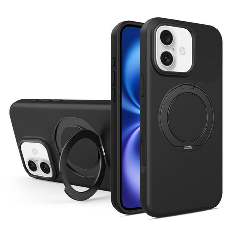 Liquid Silicone Magnetic Phone Case with Rotating Stand, For iPhone 18 Pro / 17 Pro, For iPhone 18 Pro Max / 17 Pro Max, For iPhone 17, For iPhone 16 Pro Max, For iPhone 16 Pro, For iPhone 16