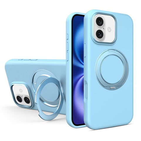 Liquid Silicone Magnetic Phone Case with Rotating Stand, For iPhone 18 Pro / 17 Pro, For iPhone 18 Pro Max / 17 Pro Max, For iPhone 17, For iPhone 16 Pro Max, For iPhone 16 Pro, For iPhone 16