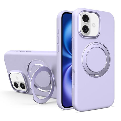 Liquid Silicone Magnetic Phone Case with Rotating Stand, For iPhone 18 Pro / 17 Pro, For iPhone 18 Pro Max / 17 Pro Max, For iPhone 17, For iPhone 16 Pro Max, For iPhone 16 Pro, For iPhone 16