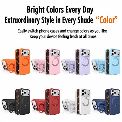 Liquid Silicone Magnetic Phone Case with Rotating Stand, For iPhone 18 Pro / 17 Pro, For iPhone 18 Pro Max / 17 Pro Max, For iPhone 17, For iPhone 16 Pro Max, For iPhone 16 Pro, For iPhone 16