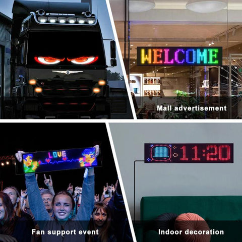 Demon Eye Car Ultra-Thin Waterproof LED Flexible Matrix Display Screen 2pcs, 16 x 32 USB set, 16 x 64 USB set, 20 x 64 USB set, 16 x 96 USB set