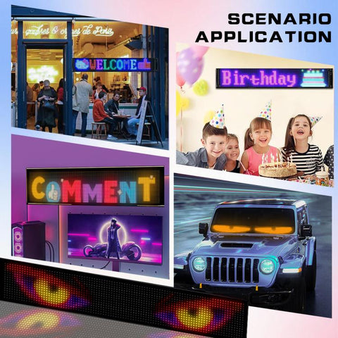 Demon Eye Car Ultra-Thin Waterproof LED Flexible Matrix Display Screen 2pcs, 16 x 32 USB set, 16 x 64 USB set, 20 x 64 USB set, 16 x 96 USB set