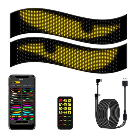 Demon Eye Car Ultra-Thin Waterproof LED Flexible Matrix Display Screen 2pcs, 16 x 32 USB set, 16 x 64 USB set, 20 x 64 USB set, 16 x 96 USB set