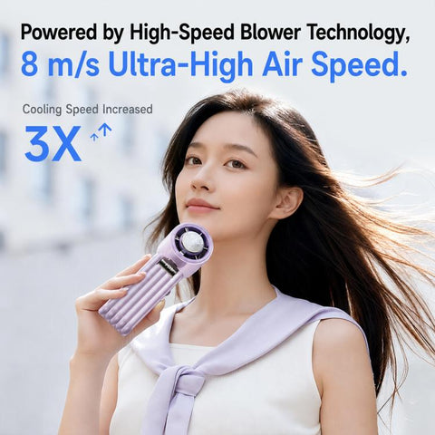 Y29 High Speed Cooling Folding Handheld Fan with Digital Display