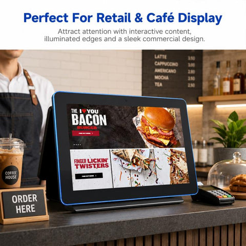 WA1059T 10.1 inch HD Touch Screen Digital Signage with Light, 4GB+32GB, Android 14 RK3576S Quad Core, US Plug, EU Plug, UK Plug