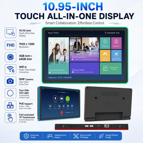 WA1109T 10.95 inch HD Touch Screen Digital Signage with Light, 4GB+64GB, Android 14 RK3576S Quad Core, EU Plug, UK Plug, US Plug