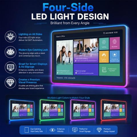 WA1109T 10.95 inch HD Touch Screen Digital Signage with Light, 4GB+64GB, Android 14 RK3576S Quad Core, EU Plug, UK Plug, US Plug