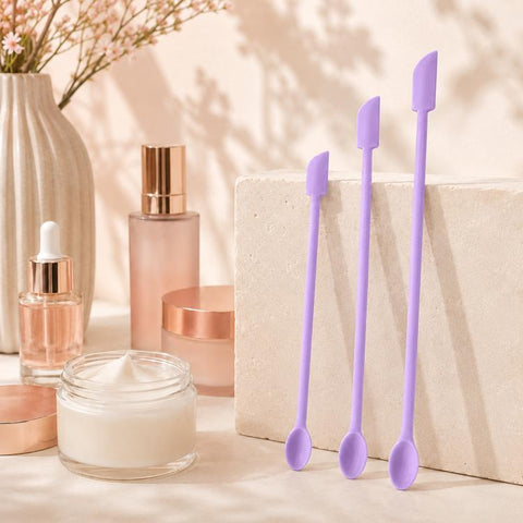 3pcs / Set Mini Double-headed Cosmetic Bottle Silicone Scraper Spoon