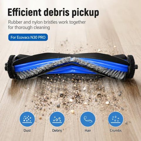 Replacement Accessories for Ecovacs DEEBOT N30 Pro OMNI Robot Vacuum Cleaner, Main Brush, 2pcs Side Brush, Filter, Mop Pad, Blue Striped Mop Pad, Dust Bag, Activated Carbon Dust Bag