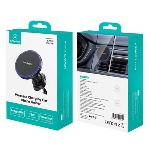 USAMS CD277 15W Magnetic Wireless Charging Car  Air Vent Phone Holder, CD277