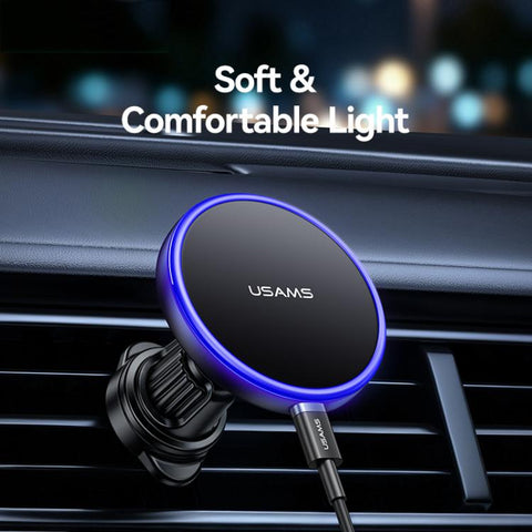 USAMS CD277 15W Magnetic Wireless Charging Car  Air Vent Phone Holder, CD277