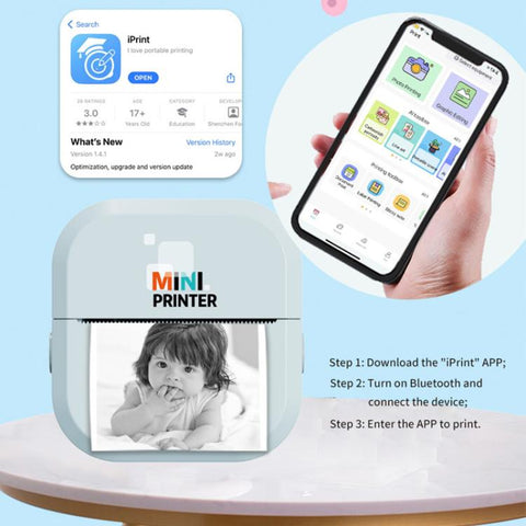 P1 Mini Portable Inkless Thermal Bluetooth Printer Export Version