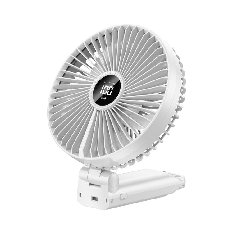 F7 Large Folding Handheld Fan with LED Digital Display