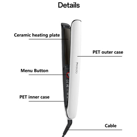 Yesido MG31 Negative Ion 3-Temperature Settings Fast Heating Ceramic Plates Hair Straightener, EU Plug, UK Plug