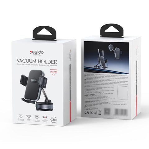Yesido C283 Car Dashboard Vacuum Suction Cup One Touch Clamp Phone Holder, C283