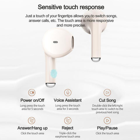 Lenovo TA120 TWS AI Noise Reduction Semi-in-ear Wireless Bluetooth Earphone, TA120