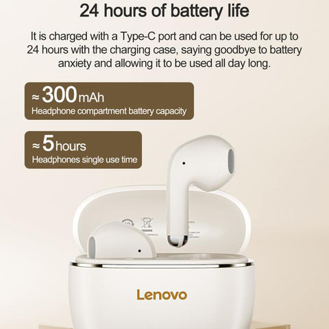 Lenovo TA120 TWS AI Noise Reduction Semi-in-ear Wireless Bluetooth Earphone, TA120