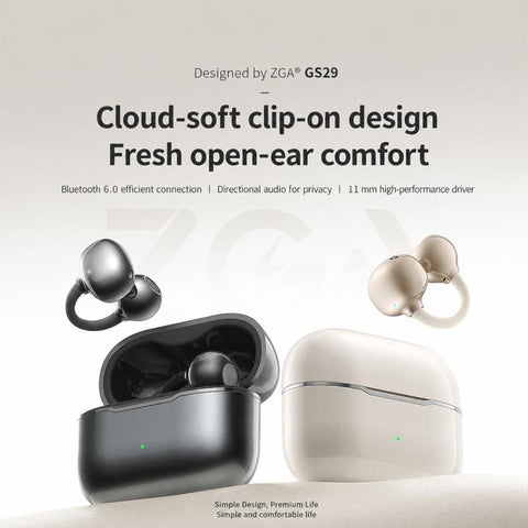 ZGA GS29 Free Music 2 Ear Clip Wireless Bluetooth Earphones