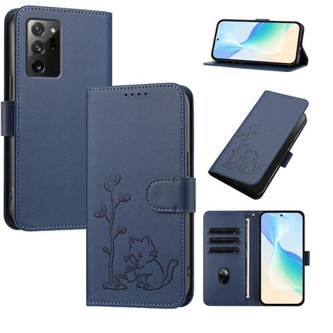 YX0014 Cat Watering Tree Buckle Vegan Leather Phone Case with Lanyard, For Galaxy S21 Ultra 5G, For Galaxy Note20 Ultra, For Galaxy Note20, For Galaxy S20 Ultra