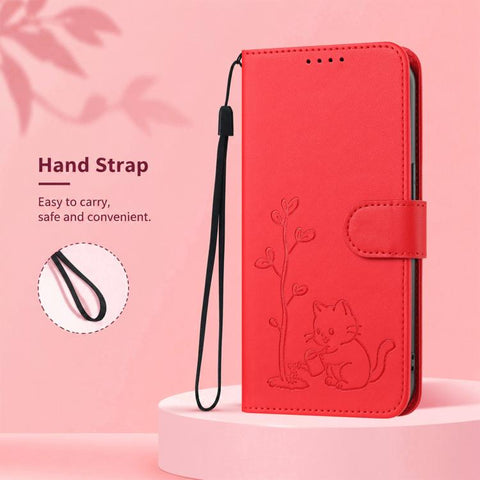 YX0014 Cat Watering Tree Buckle Vegan Leather Phone Case with Lanyard, For Galaxy S21 Ultra 5G, For Galaxy Note20 Ultra, For Galaxy Note20, For Galaxy S20 Ultra