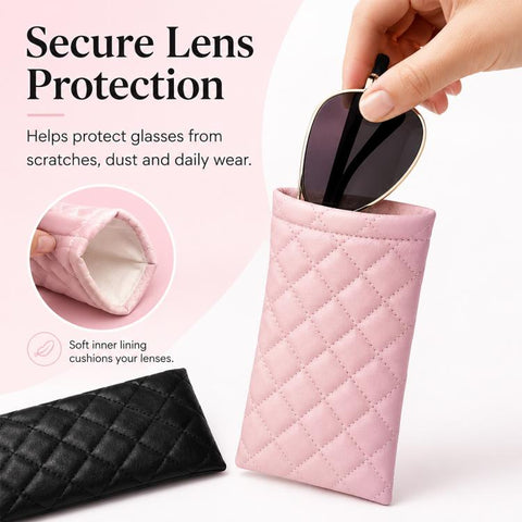 2pcs / Set Waterproof PU Leather Glasses Storage Bag