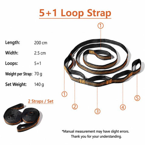 Multi-Purpose Colorful Swing Rope Outdoor Camping Adjustable Loop + Quick Buckle Set 2pcs