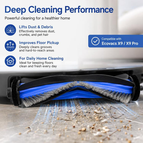 For Ecovacs DEEBOT X9 / X9 Pro Replacement Parts, Main Brush, Roller Mop, Activated Carbon Filter, Filter, Side Brush, Dust Bag, Activated Carbon Dust Bag