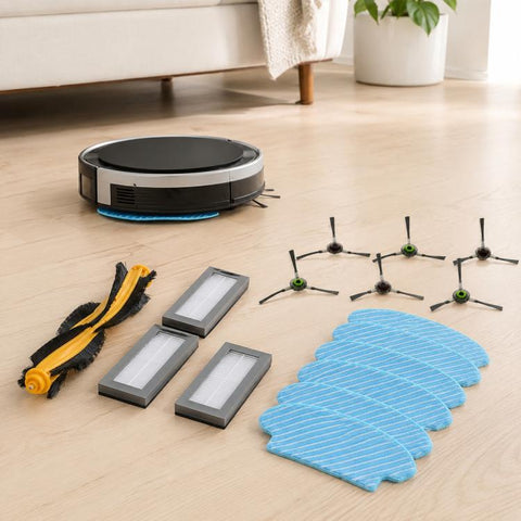 For Ecovacs DEEBOT DD35 / DD56 / DD33 / DD37 Replacement Parts, Main Brush, Dual Side Brush, Filter+Sponge, Mop Pad, 13pcs Combo, 15pcs Combo, Main Brush Cover