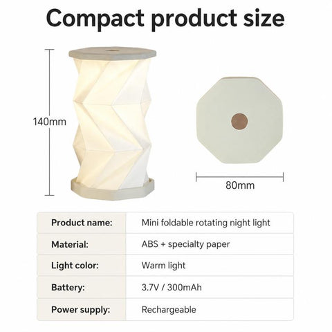 Mini Foldable Rotating Paper LED Lantern Night Light, White, Flying Apsaras, Flowers, Starry Night, Science Fiction, Black Character, Bamboo, Yellow Green, Forest Leaf, Deer, Cherry Blossoms
