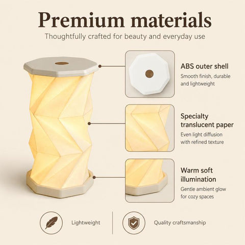 Mini Foldable Rotating Paper LED Lantern Night Light, White, Flying Apsaras, Flowers, Starry Night, Science Fiction, Black Character, Bamboo, Yellow Green, Forest Leaf, Deer, Cherry Blossoms