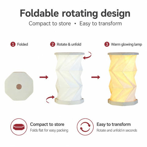 Mini Foldable Rotating Paper LED Lantern Night Light, White, Flying Apsaras, Flowers, Starry Night, Science Fiction, Black Character, Bamboo, Yellow Green, Forest Leaf, Deer, Cherry Blossoms