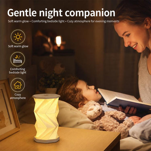 Mini Foldable Rotating Paper LED Lantern Night Light, White, Flying Apsaras, Flowers, Starry Night, Science Fiction, Black Character, Bamboo, Yellow Green, Forest Leaf, Deer, Cherry Blossoms