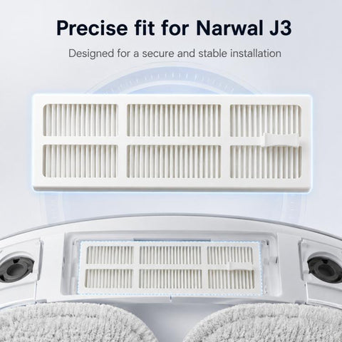 For Narwal J3 Robot Vacuum Cleaner Replacement Parts, Dual Filter
