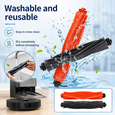 For Dreame X40 Pro Ultra Robot Vacuum Cleaner Replacement Parts, Dual Main Brush, Filter, Side Brush, Mop Pad, Activated Carbon Dust Bag