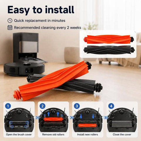 For Dreame X40 Pro Ultra Robot Vacuum Cleaner Replacement Parts, Dual Main Brush, Filter, Side Brush, Mop Pad, Activated Carbon Dust Bag