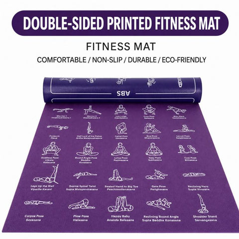 PVC Double-Sided Printed Fitness Training Non-slip Yoga Mat, 4mm